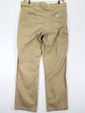 Carhartt Men Relaxed Fit Work Pants 38x34 Brown Canvas Rugged Flex Utility Rigby